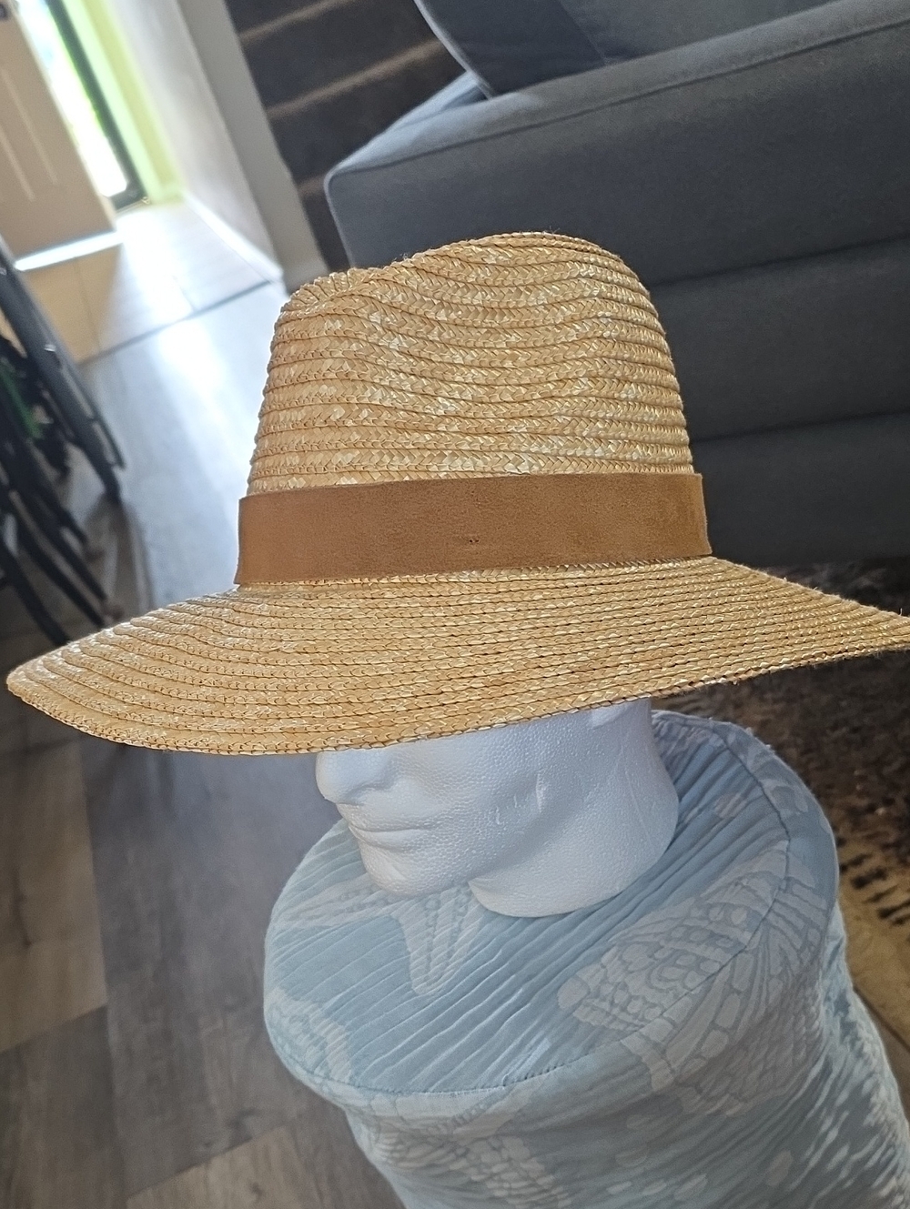 GIGI PIP Natural Straw Fedora with Tan Band